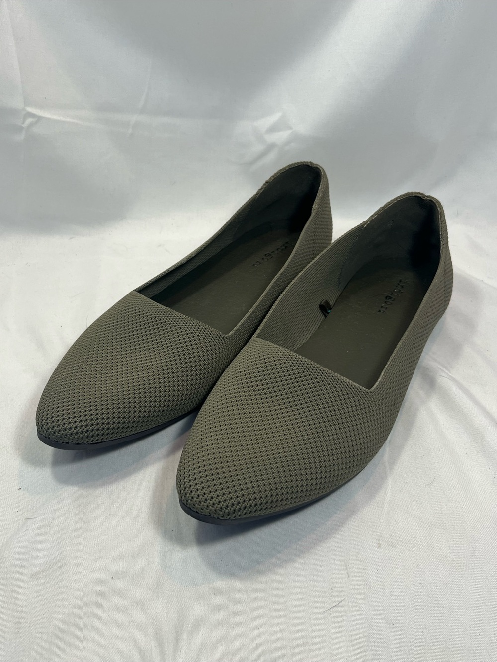 indigo rd - Olive Green Knit Pointed Toe Flats